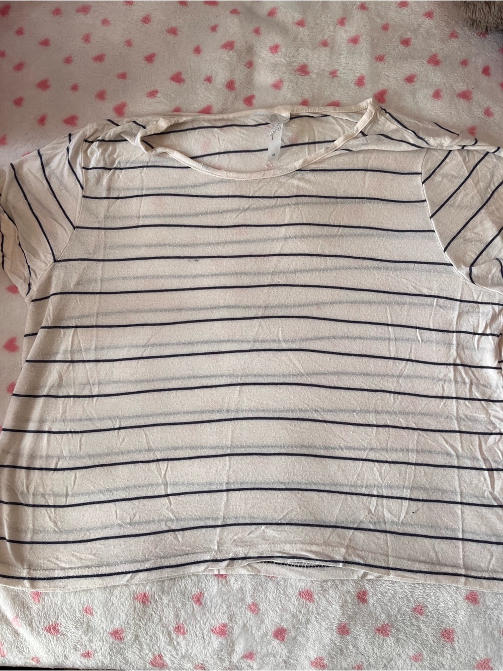 Classic White & Navy StripedTop